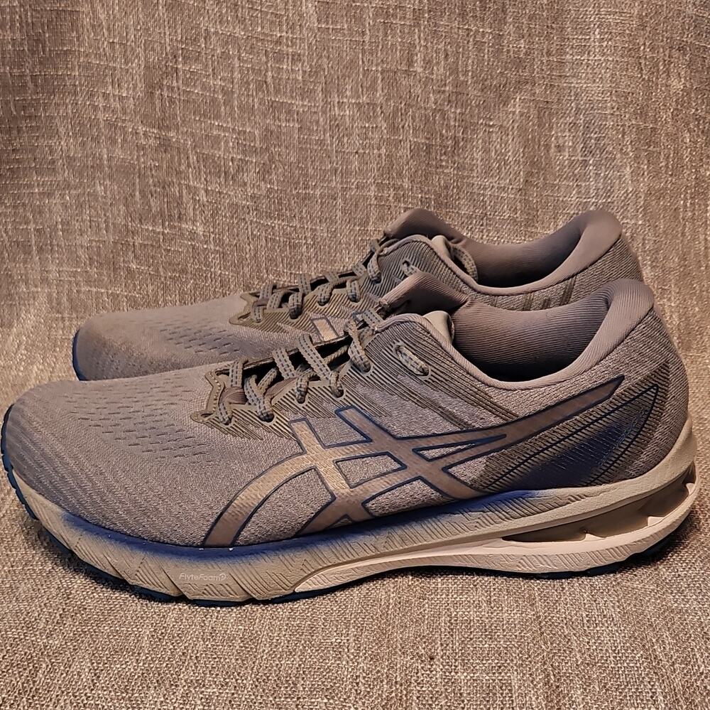 ASICS GT-2000 10 Mens Size 12 Gray Electric Blue Gel Stability Running Shoes